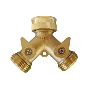 HOSUN Y <strong>Pipe</strong> Fitting 2 Way Metal <strong>Hose</strong> <strong>Splitters</strong> with Valve 3/4'' Diameter for Garden Irrigation - Product Image 3
