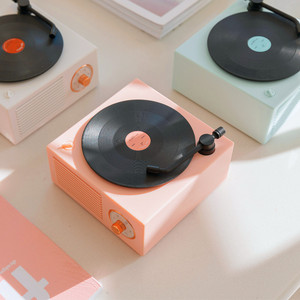Sistem pemutar rekaman Speaker berbentuk rekaman vinil Retro cerdas untuk musik, podcast, dan mendengarkan harian - Product Image 3