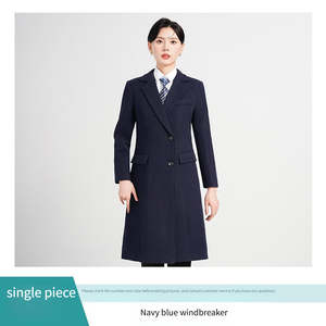 Abrigo Profesional Grueso de Doble Botonadura para Otoño e Invierno, para Hombre y Mujer, Negro, Atuendo Formal, para Viajeros Diarios, <span class=keywords><strong>Vendedores</strong></span>, para Usar en la Oficina, Largo - Product Image 4