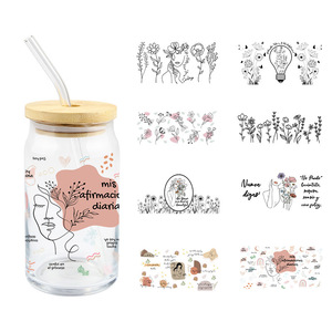 สติกเกอร์ลายกราฟิกสำเร็จรูปสำหรับแก้วน้ำ แก้วกระป๋อง ฝาไม้ไผ่ สำหรับงานฝีมือ งานแสดงสินค้า และเปิดร้านค้าออนไลน์ - Product Image 1