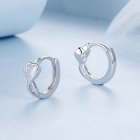 925 Sterling Silver Fashion Jewelry Set Fine Jewelry Making Wholesale Romantic Infinite Love Heart-Shaped Ring Stud Earrings Set