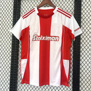 เสื้อฟุตบอลฤดูร้อนพิมพ์ลายออกแบบเอง 2025/26 โอลิมปิกาโกส ปีราเอุส ชุดเหย้า/เยือน คอกลม แห้งเร็ว แขนสั้น - Product Image 1