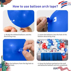 Créez une atmosphère festive pleine d'éclat rouge, blanc et bleu : la guirlande de ballons du 4 juillet garantit une célébration inoubliable - Product Image 4