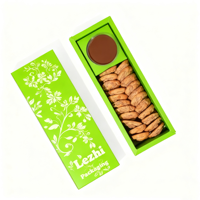 Boîte à glissière écologique pour la restauration rapide, biscuits, crêpes, gâteaux, chocolats, truffes, traiteur, emballage en papier avec insert pour sauce