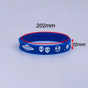 Bracelet en silicone Alien, motif dessin animé, bijoux ronds pour enfants, cadeau de fête, paquet de 5 - Product Image 5