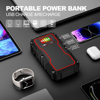 Démarreur de secours 900A (pic 1500A) avec batterie externe 10000mAh, compresseur d'air pour moto et voiture, gonfleur de pneus et batterie de secours d'urgence
