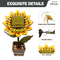 Puzzle Kayu Bunga 3D & Kit Kerajinan Edukatif DIY Mawar Buatan - Mainan Perakitan Dekorasi Rumah Buatan Tangan dan Set Kerajinan