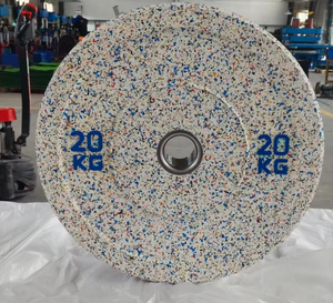 Get-Fit Nouveaux arrivages Équipement de musculation de compétition personnalisé Nouveau style Plaques de poids en caoutchouc granulé blanc haute température Plaques de poids pare-chocs - Product Image 5