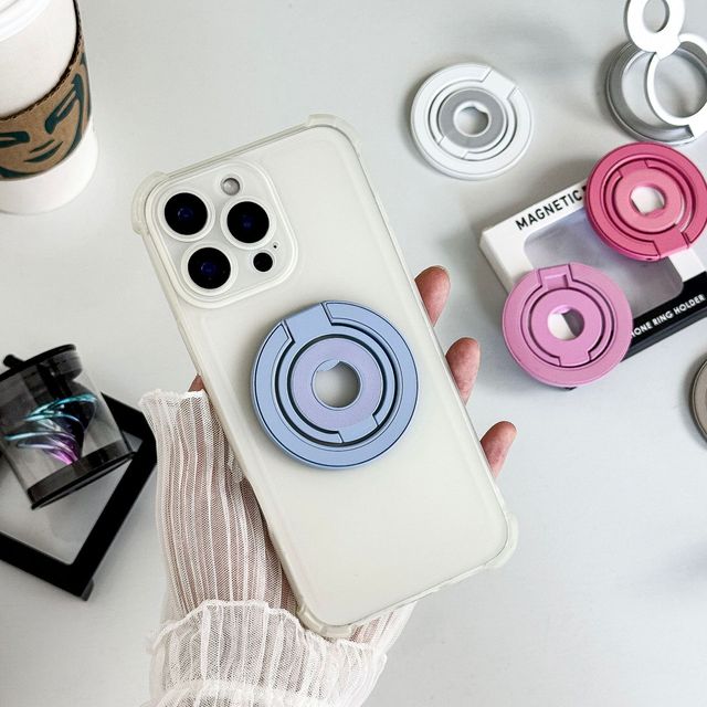 Adjustable Kickstand Foldable Magnetic Phone Ring Holder with Zinc Alloy for MagSafe Compatible with iPhone