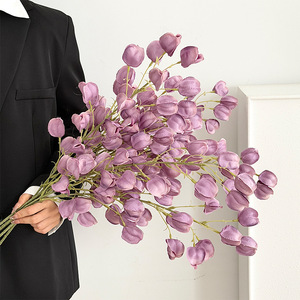 Fleur artificielle lanterne à branche unique en soie, haute simulation, style naturel, pour décoration de mariage - Product Image 1