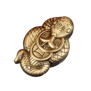Maniglie, pendenti, ganci in ottone Dingtong Senshe, artigianato <span class=keywords><strong>serpente</strong></span> dorato della prosperità, corda non verniciata, all'ingrosso, ornamento - Product Image 1