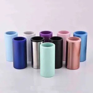 12 oz yaz ince Tumbler süblimasyon teneke soğutucu çift duvar paslanmaz çelik bira içecek şarap Can yalıtımlı vakum teneke kutu