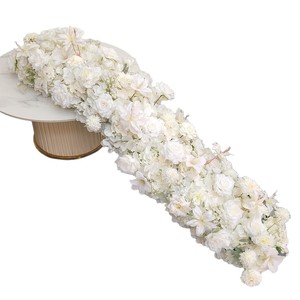 Runner di Fiori Artificiali Bianchi Mix Copertura per Pavimento per Corridoio Matrimoniale Decorazione Casa <span class=keywords><strong>Rose</strong></span> di Seta Gypsophila - Product Image 5