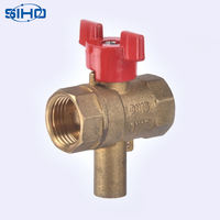 Robinet à bille manuel en laiton à trois voies pour l'eau, personnalisable OEM, pression moyenne, filetage NPT/BSP, certifié ISO9001, marque Siho, garantie 3 ans
