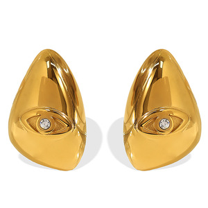 Pendientes de Oro con Forma de Lágrima y Bisel de Diamantes Blancos para Fiesta, Joyería para Mujer, Diseño Irregular, Pendientes de Moda - Product Image 5