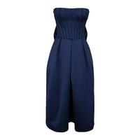 Robe midi élégante et décontractée pour femme, nouvelle collection Wisrise Fashion Factory, style marin sans bretelles, ourlet évasé, en satin tissé pour l'automne