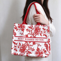 Sac fourre-tout en toile écologique, sac de shopping laminé, logo personnalisé, grande capacité, sac d'emballage cadeau