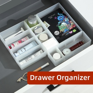 Adjustable <b>Drawer</b> Organizer White Box Kitchen Bathroom Closet Organizer Trays Make up Cosmetics Sundries Divider Holder - Product Image 2