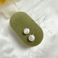 Ensemble de boucles d'oreilles pendantes en perles de culture d'eau douce Zhuji de qualité AAA, 10-11 mm, haute brillance, pour femmes