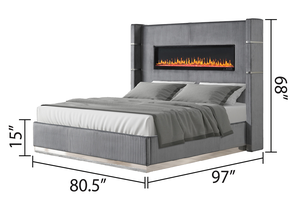 Modern Home Wooden King 5-Piece Bedroom Set with Ambient Lighting in Wood Finish - Product Image 2