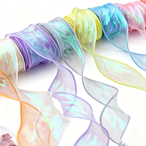 Eco-Friendly Woven Soft Sheer Plain Organza <b>Ribbon</b> for Gift Wrapping Bouquet Binding and Daily Florist Packaging Usage - Product Image 5