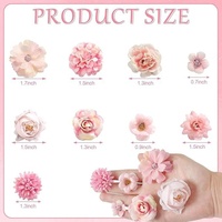 Kepala Bunga Buatan Kecil dari Sutra, Bunga Buatan DIY Multiwarna Mawar Daisy Peony, Perlengkapan Kerajinan untuk Dekorasi Pernikahan Wisuda