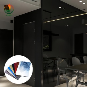 Panel & Papan Dinding Komposit Co-Extruded Serat Karbon Kristal / Arang Bambu dengan Pelapis Cermin Logam PET Desain Modern - Product Image 6