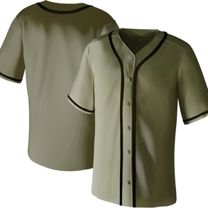 Men Shirts Short Sleeve Hip Hop Sports Casual Button <b>Down</b> Uniforms Hip Pop Blank Baseball Jerseys - Product Image 5