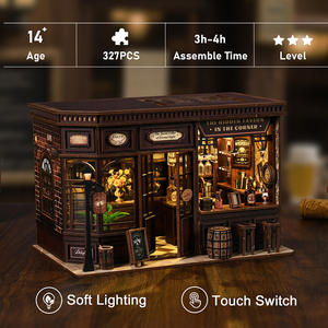 ชุดโมเดลบ้านไม้ขนาดเล็ก DIY รูปทรงร้านเหล้าพร้อมไฟ LED สำหรับวัยรุ่น ใช้ตกแต่งเป็นที่คั่นหนังสือ - Product Image 2
