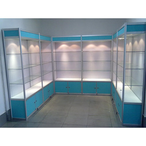 L hình dạng showroom kính hiển thị vitrine tủ với góc vitrine Showcase - Product Image 2