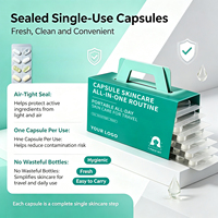 Ensemble de capsules de soin de la peau anti-âge, blanchissantes et anti-rides en forme de cœur, 7 feuilles, routine complète jour/nuit, soin du visage à domicile