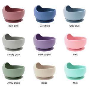 Bol en silicone à forte aspiration pour bébé avec couvercle et cuillère, sans BPA, sans phtalates, motif animal, anti-déversement pour l'alimentation des tout-petits - Product Image 1