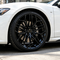 Rines de Aleación HZH Negros Brillantes con Diseño Multirradio y Fluido Cruzado, de 19, 20, 21 y 22 Pulgadas, 5x112, 5x114.3, 5x120, Compatibles con Arteon y Clase E