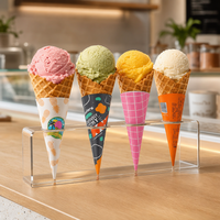 Emballage personnalisé pour cornets de gaufres, cornets en papier pour desserts et glaces