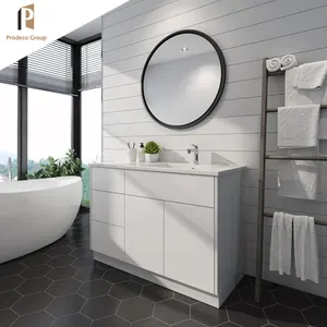 Armario de pared popular de Australia, mueble de baño de esquina, tocador de baño moderno