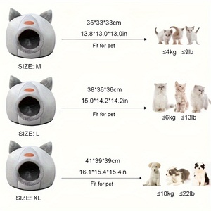 Cama Cueva Suave y Cálida para Gatos, con Diseño Floral, de Felpa, para Jaulas de Mascotas, Nido Profundo para Perros, Cómodo KENNE para Gatos y Perros - Product Image 2