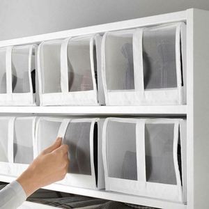 Foldable Fabric <b>Storage</b> Boxes Set of 4 <b>Black</b> Minimalist Design for Closet and Home Organization - Product Image 5