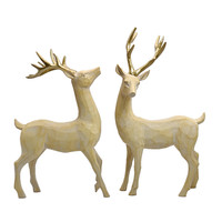 Décoration de salon, statue de cerf vintage en bois, artisanat en résine, décoration de renne, décoration de table en résine de cerf