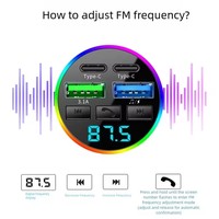 Transmisor FM BT 5.0, Cargador de Teléfono para Auto, Reproductor de Música MP3, Encendedor de Cigarrillos USB para Auto, Cargador de Teléfono Multifuncional para Auto