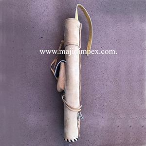 Carcaj de cuero para arco recurvo, para caza con flechas, con bolsillo y correa. - Product Image 5
