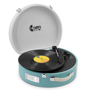 محمول بلوتوث نمط الرجعية حقيبة مشغل الفينيل خمر خزانة دوارة مع مكبر صوت خشبي اللاعبين سجل سماعة - Product Image 2