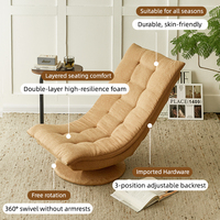 Fauteuil lune pivotant moderne et écologique pour une personne, avec dossier réglable, pliable, pour salon, chambre et salle à manger