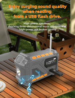 Radio portable d'extérieur 4000 mAh avec lampe torche d'urgence puissante, radio FM/AM/NOAA multifonctionnelle et méthode de charge, radio Bluetooth portable