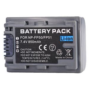 Batterie pour <span class=keywords><strong>Sony</strong></span> NP-FP50 NP-FP30 <span class=keywords><strong>Handycam</strong></span> DCR-HC20 DCR-HC46 DCR-DVD405 DCR-HC42 FP51 7.4V 850mAh - Product Image 1