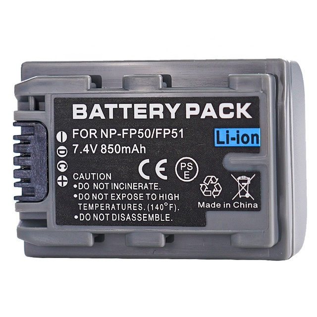 Battery for Sony NP-FP50 NP-FP30 Handycam DCR-HC20 DCR-HC46 DCR-DVD405 DCR-HC42 FP51 7.4V 850mAh