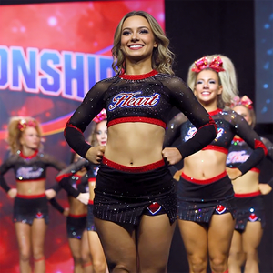 Высококачественные костюмы для чирлидинга, индивидуальный дизайн, OEM, полиэстер и спандекс, для девочек, для танцев - Product Image 2