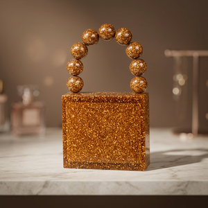 Bolso de Mano Moderno de Resina Epoxi con Purpurina, Bolso de Fiesta Hecho a Mano, Regalo Perfecto para Mujeres, Eventos y Ocasiones, Bolsos de Resina Artesanal - Product Image 1