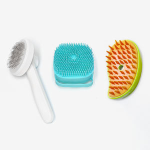 ניקוי חיות מחמד רחצה 3 ב-1 מנקה שיער לחיות מחמד מברשת מקלחת לכלב מברשת חתול לחיות מחמד סט מברשות עיסוי סיליקון רטוב יבש - Product Image 2