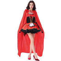 Exklusives Rotkäppchen-Prinzessinnenkleid für Erwachsene Halloween-Kostüm in Rot mit Langem Umhang TV & Film