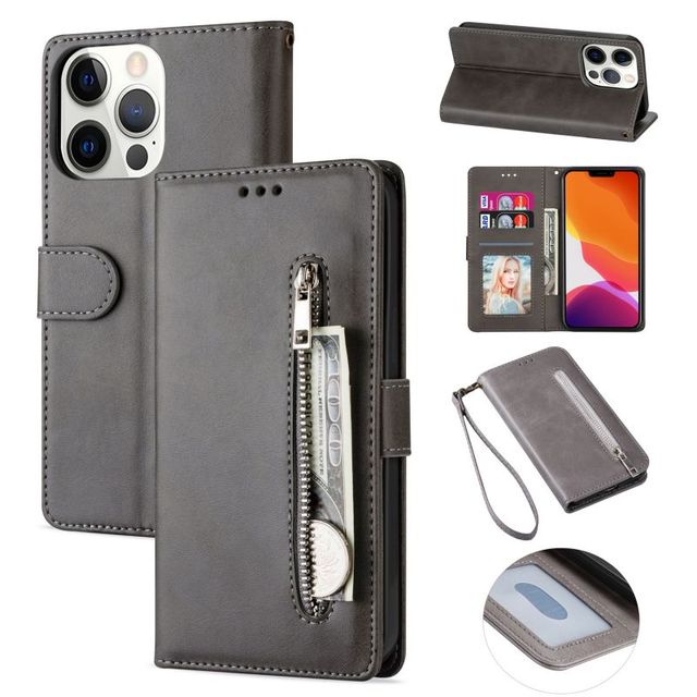 Flip Kickstand Mobile Phone case for iphone 13 Pro Wallet Tpu Pu Leather Phone case With Strap